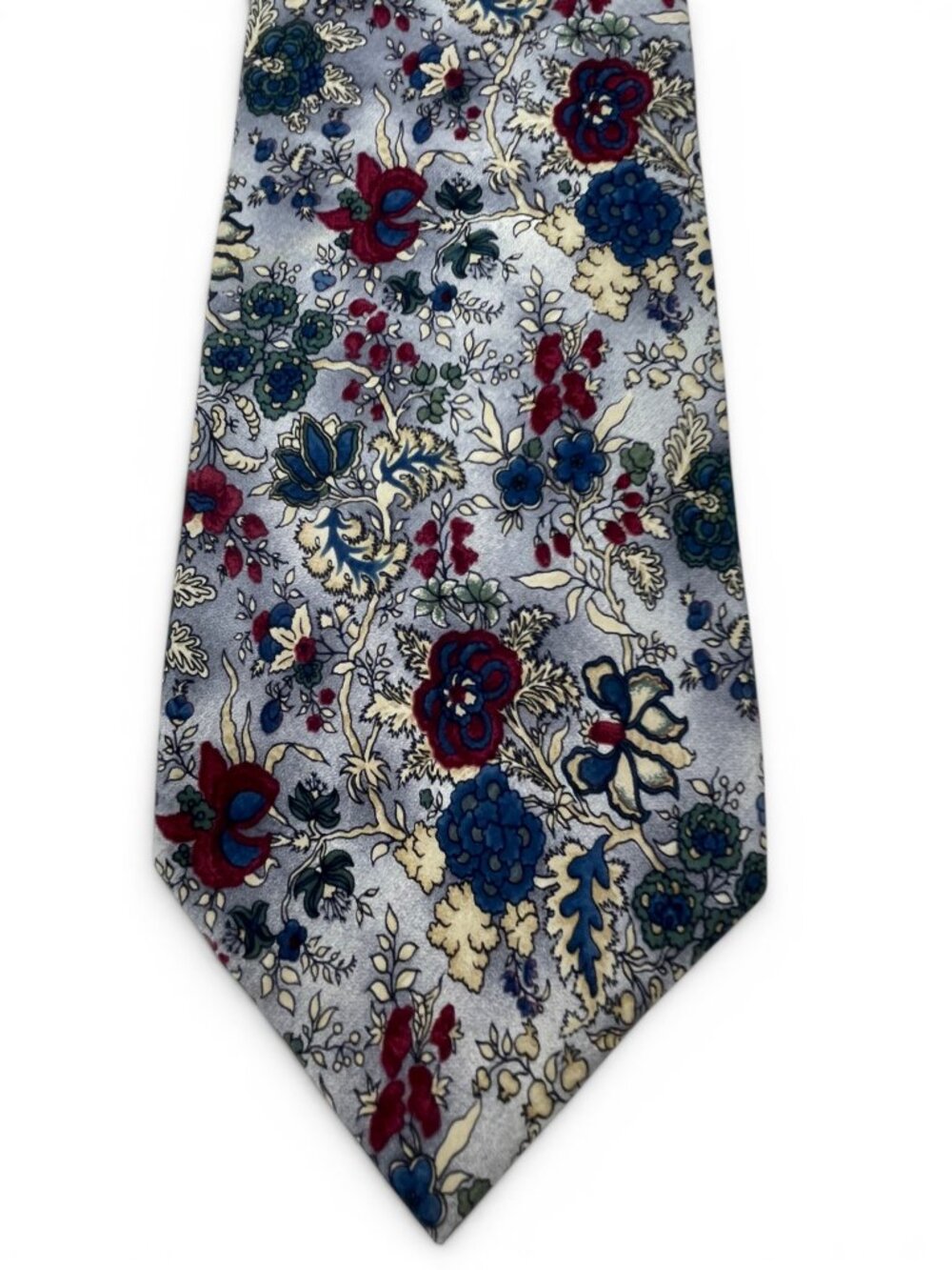 Burma Bibas Vintage Mixed Floral Woven Silk 4” Wide Blade Tie - Picture 4 of 6